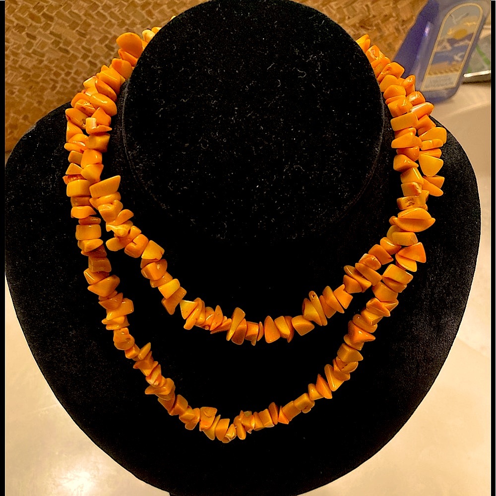 Yellow-orange beaded necklace
